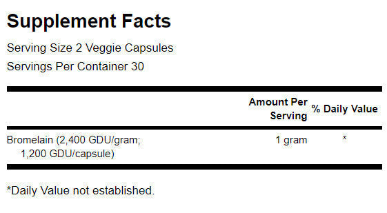 Bromelaină cu rezistență maximă 1.200 GDU 500 mg - 60 capsule