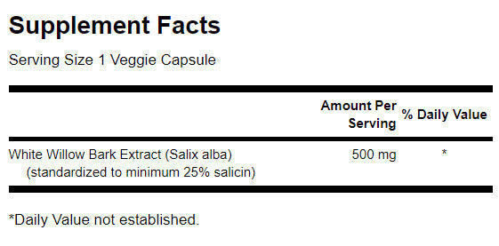 Scoarță de salcie albă cu rezistență maximă - 60 capsule