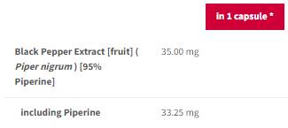 Piperine Max 35mg | Black Pepper Power - 90 de capsule