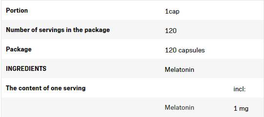 Melatonină 1 mg - 120 capsule