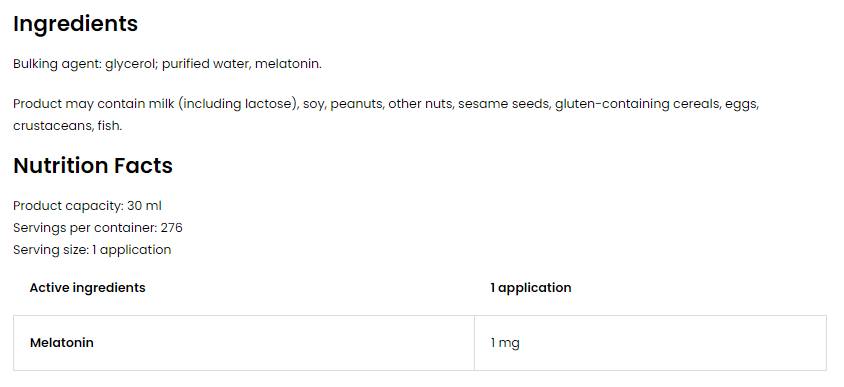 Spray de melatonină 1 mg 30 ml