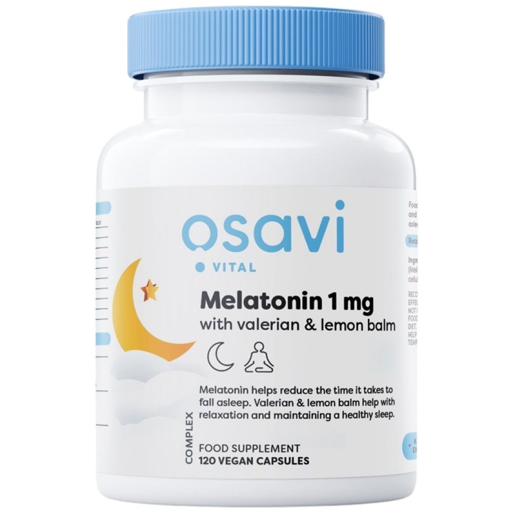 Melatonină cu valeriană și balsam de lămâie - 120 capsule