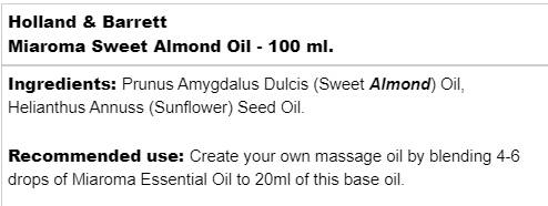Ulei de migdale dulci Miaroma - 100 ml