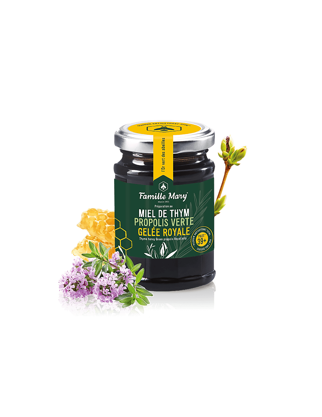 Miel De Thym, Propolis Verte, Gelee Royal /Miere din cimbru, propolis verde si laptisor de matca, 200 g Famille Mary