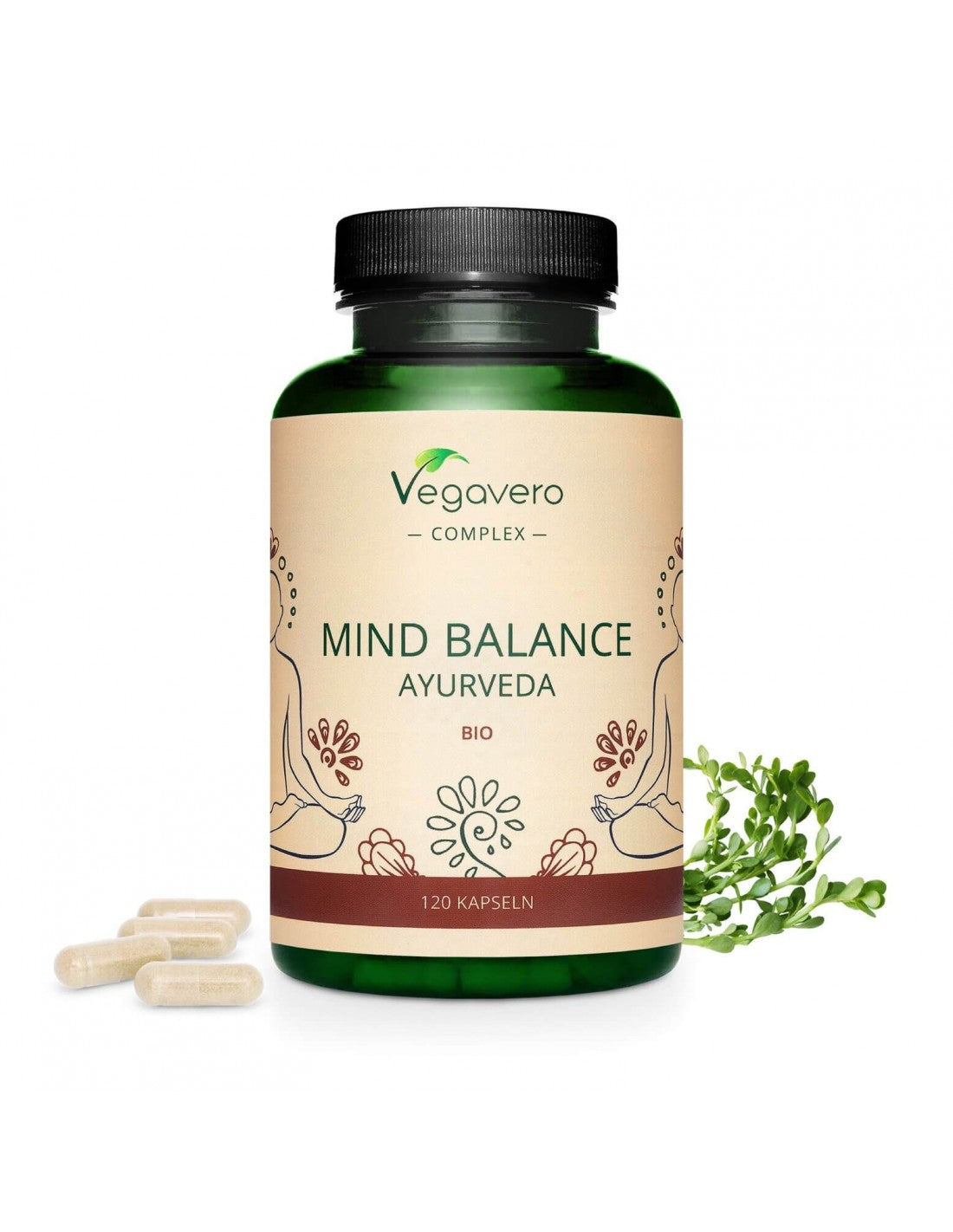 Mind Balance Ayurveda Bio, 120 capsule, 100% Vegan Vegavero