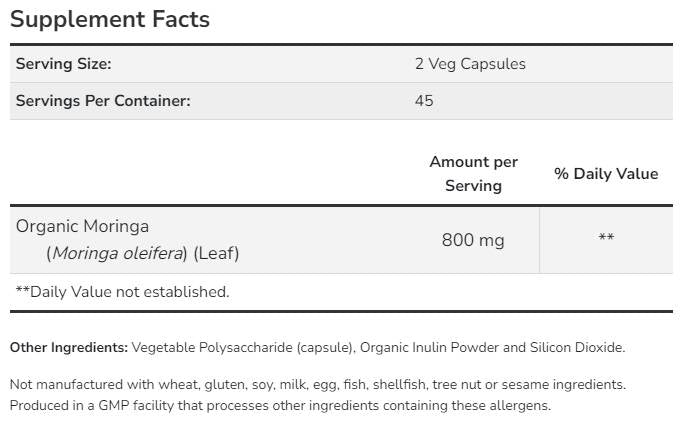 Frunza de Moringa 400 mg - 90 capsule