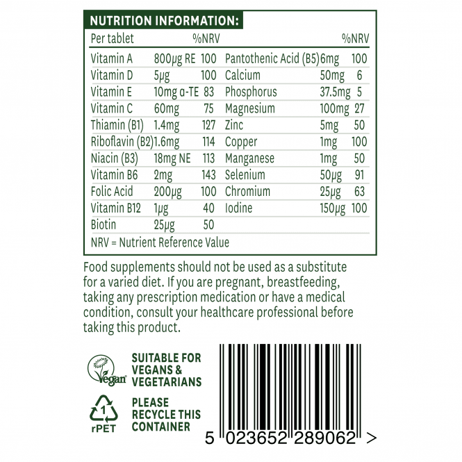 Multi-Vitamine & Minerale fără fier (Multi-Vitamine & Minerals) 60 tablete NaturesAid