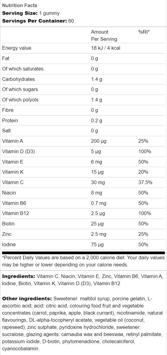 Multivitamine Gummies Copii | Fara zahar - 60 de gume