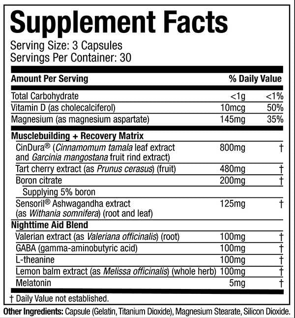 Muscle Builder PM | Formula de recuperare pe timp de noapte - 90 de capsule