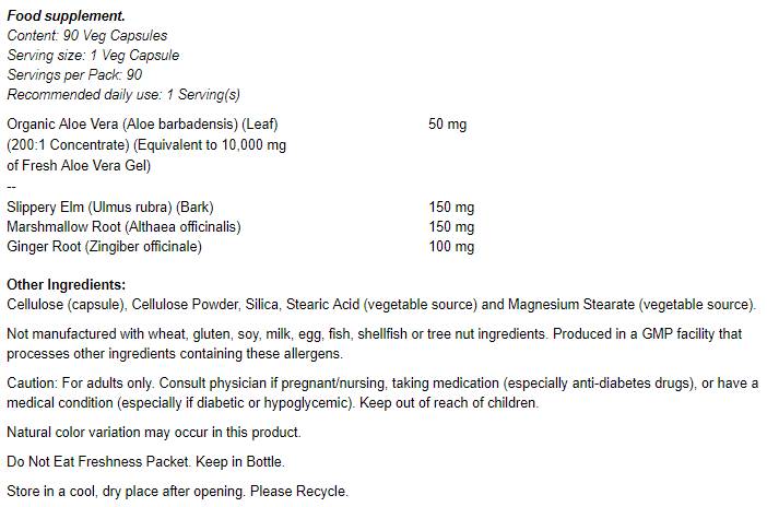 Aloe 10.000 și ierburi calmante - 90 de capsule