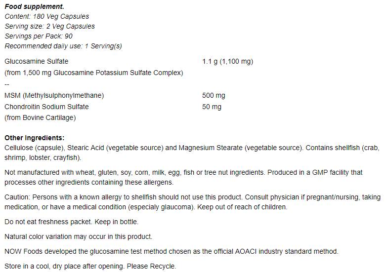 Glucozamină și MSM - 180 capsule