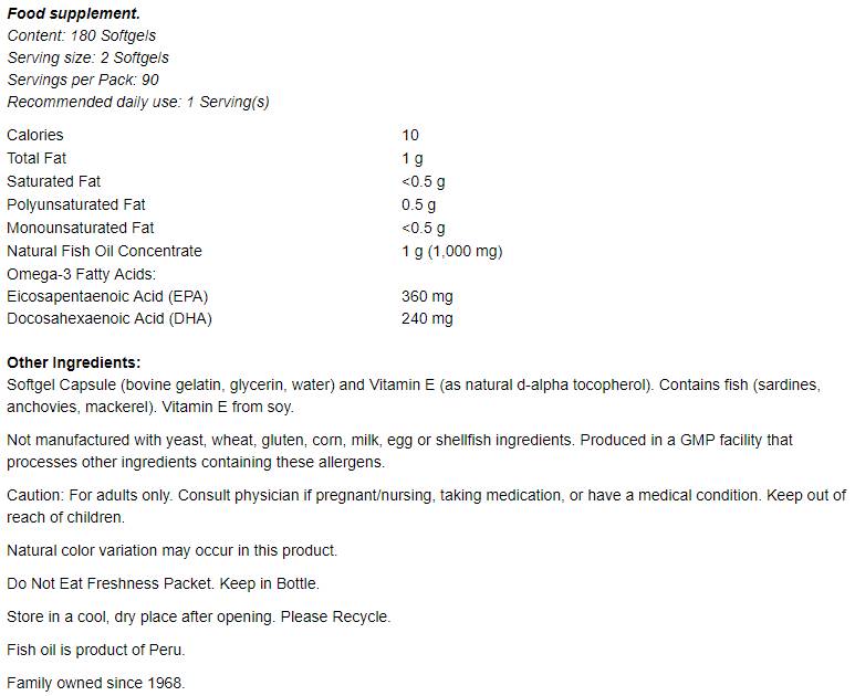 Omega-3 Mini Geluri - 180 de capsule de gel