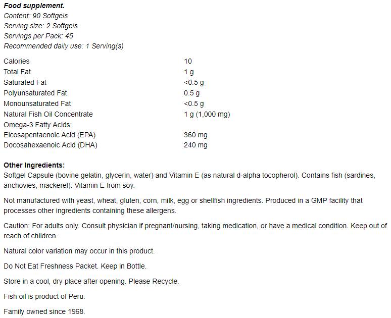 Omega-3 Mini Geluri - 180 de capsule de gel