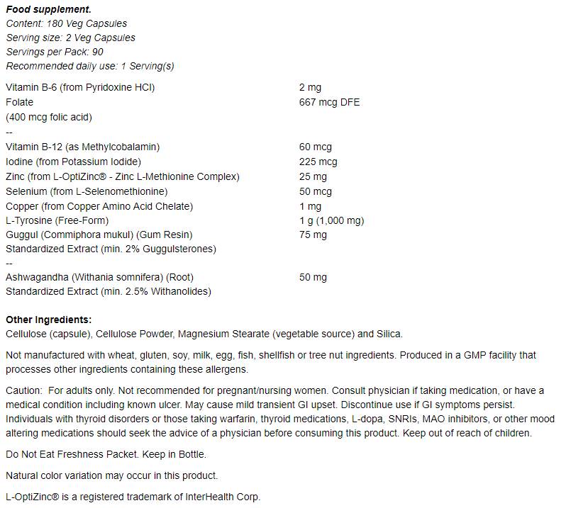 Energie tiroidiană - 180 capsule