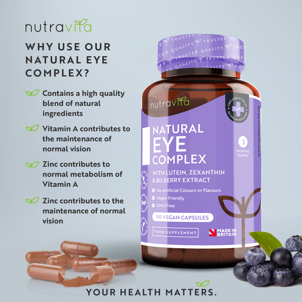 Vitamine pentru ochi /naturale/ - Natural Eye Complex 90 capsule vegane