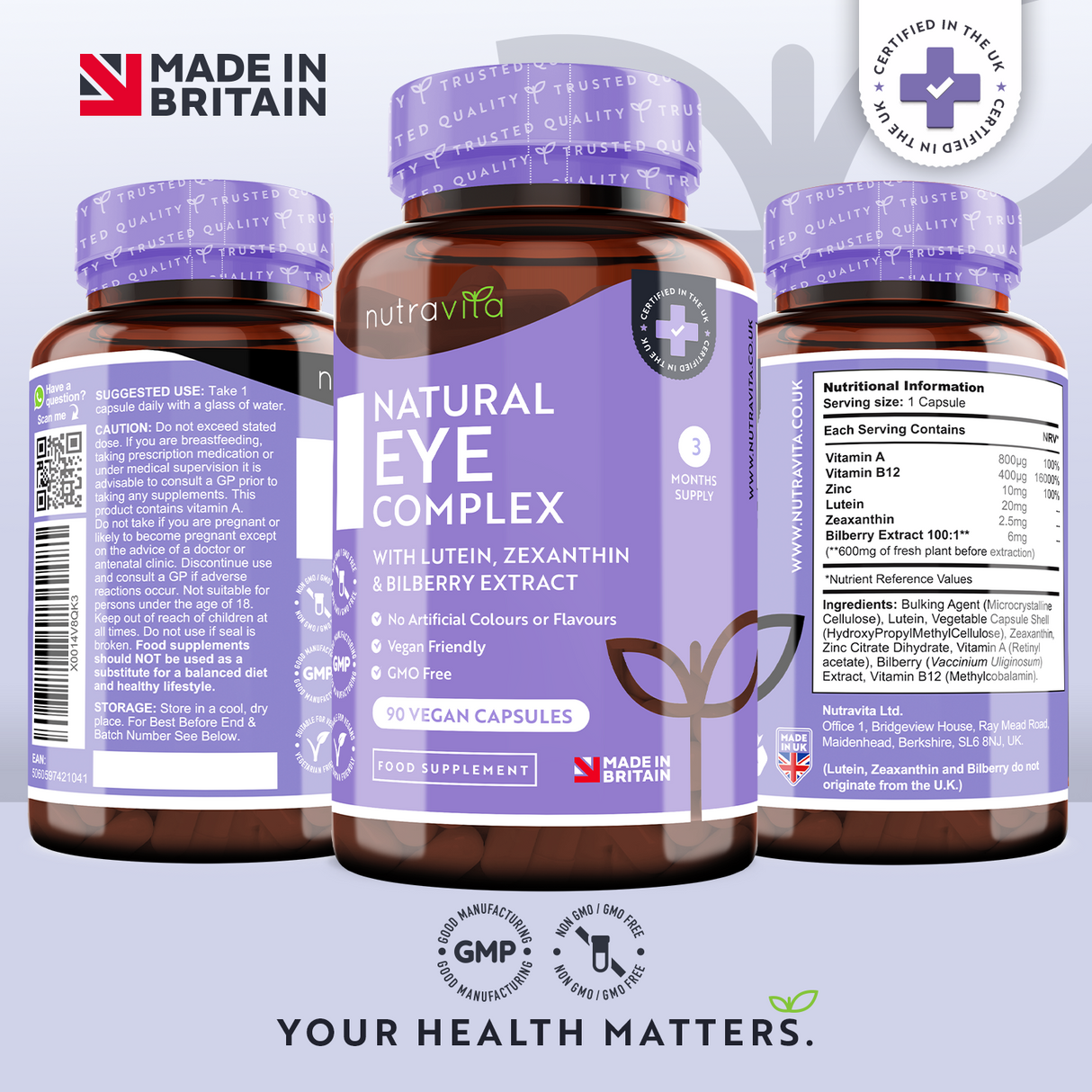Vitamine pentru ochi /naturale/ - Natural Eye Complex 90 capsule vegane