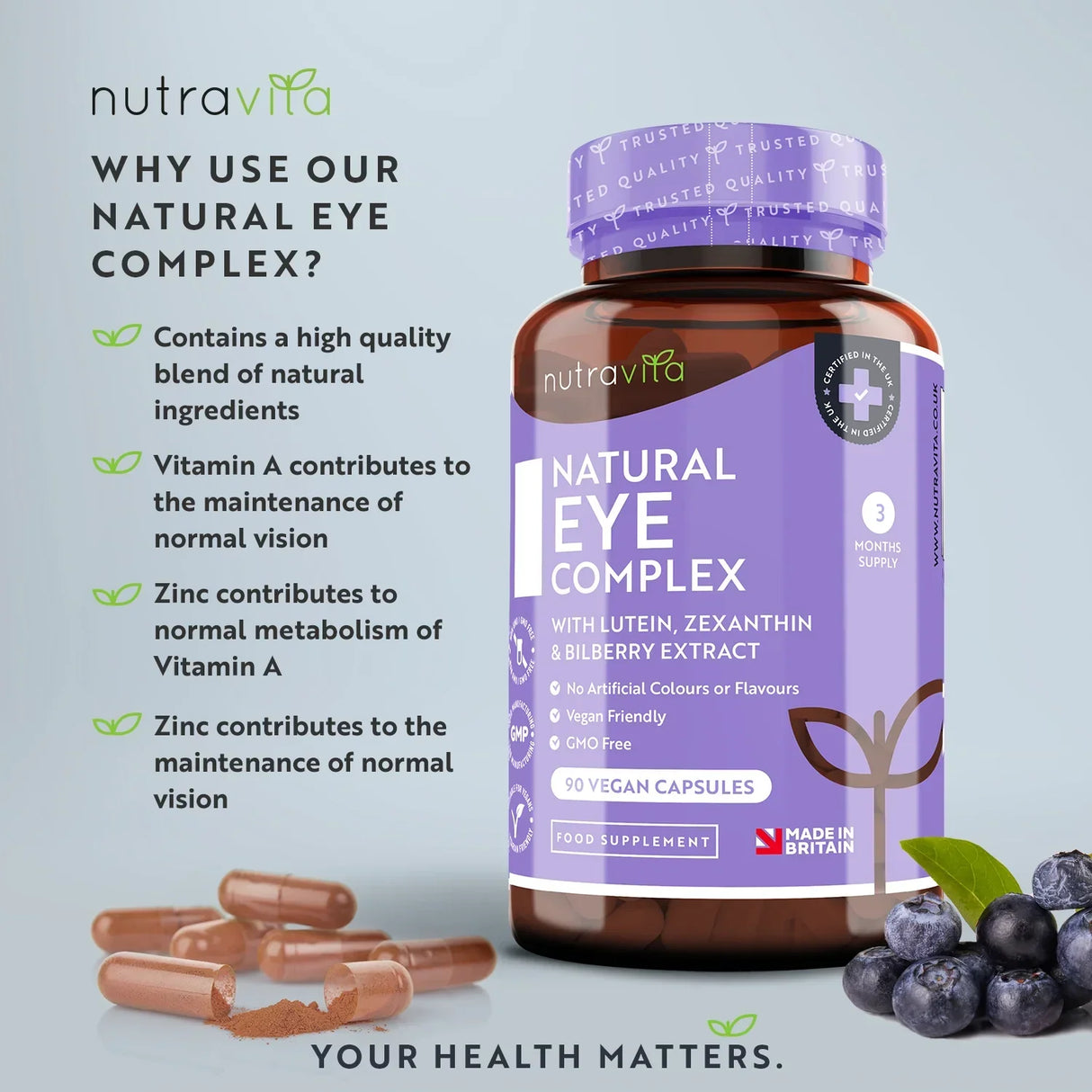Vitamine pentru ochi /naturale/ - Natural Eye Complex 90 capsule vegane