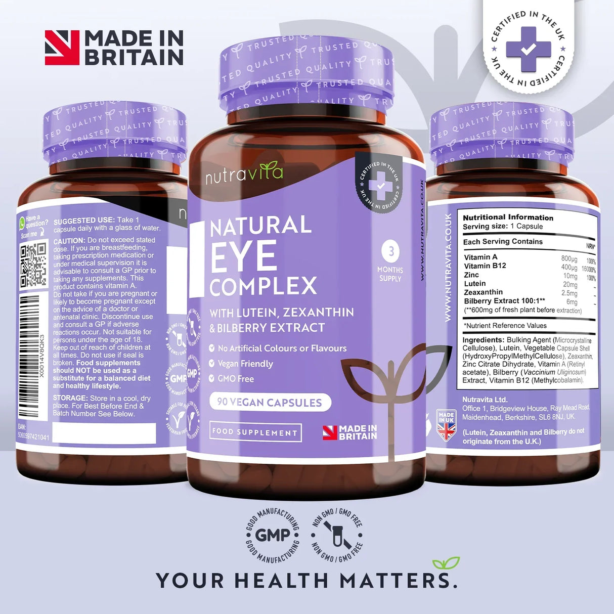 Vitamine pentru ochi /naturale/ - Natural Eye Complex 90 capsule vegane