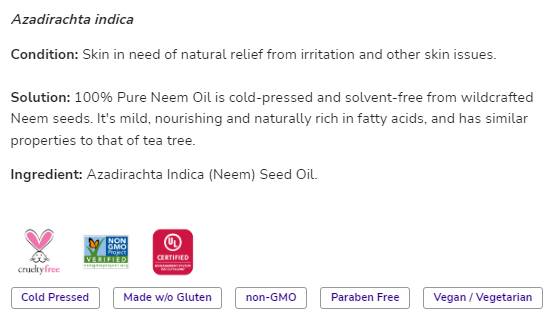 Ulei de neem | 100% pură Azadirachta Indica - 30 ml