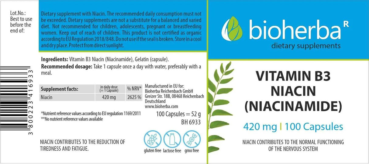 Niacinamidă 420 mg - 100 capsule