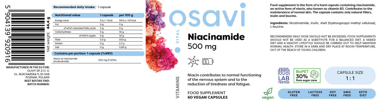 Niacinamidă 500 mg - 60 capsule