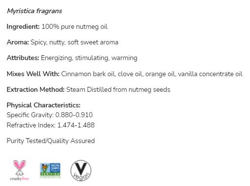 Ulei de nucsoara | 100% Pure Myristica Fragrans - 30 ml