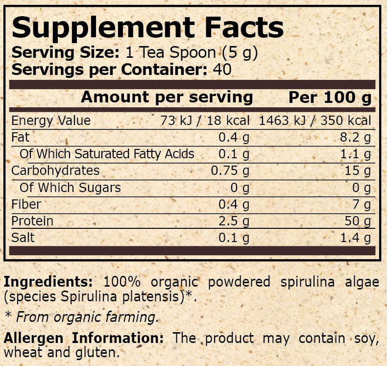 Pure Nutrition - SPIRULINA BIO - 200 g