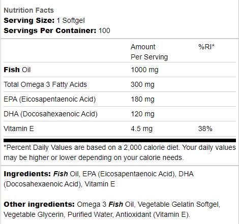 Omega 3 1000 mg - 100 capsule gel