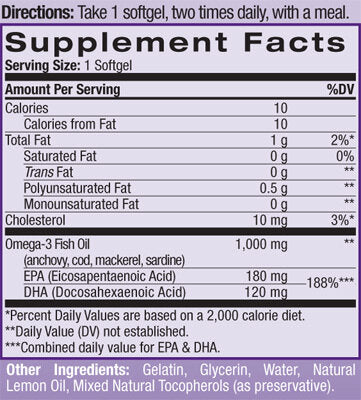 Ulei de pește Omega-3 1000 mg. / 90 capsule moi