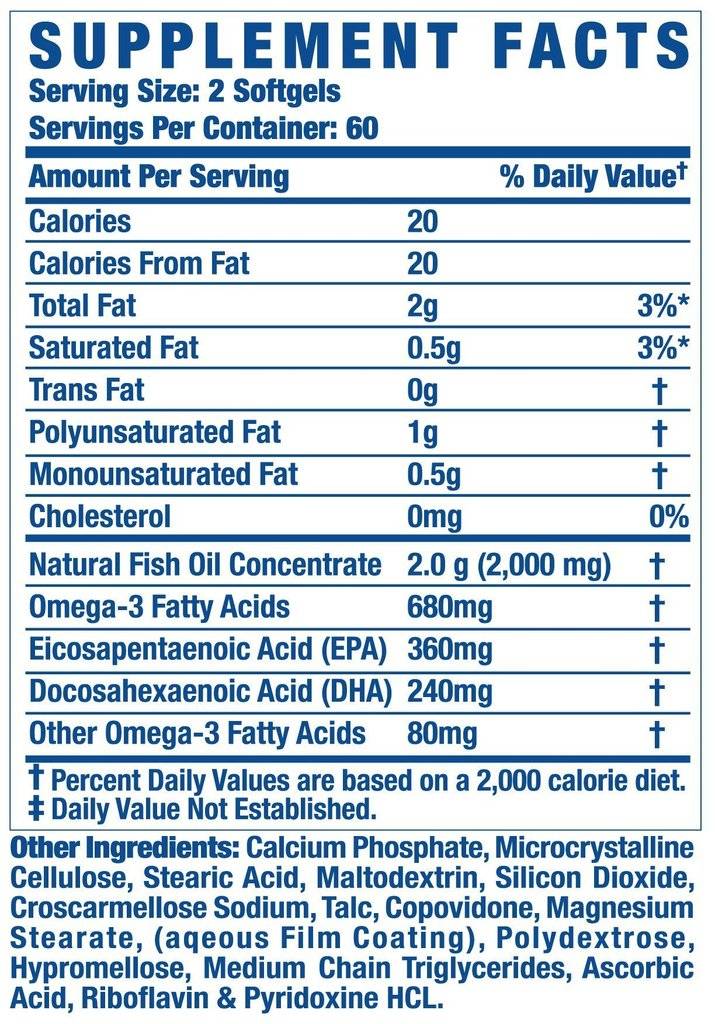 Ulei de pește Omega 3 120 capsule de gel