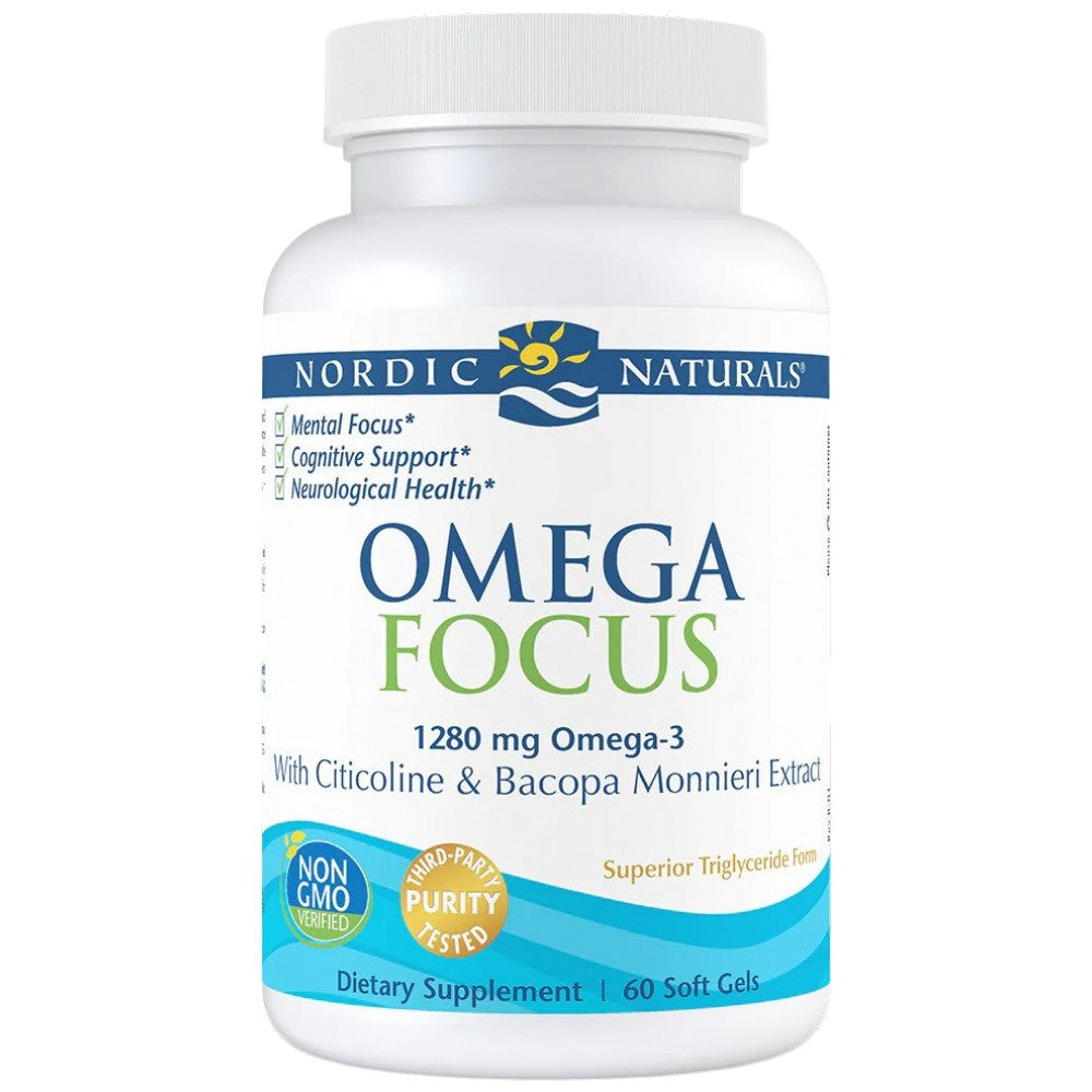 Omega Focus 1280mg | Cu Citicolina si Bacopa 60 capsule de gel