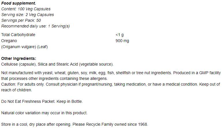 Oregano 450 mg - 100 capsule
