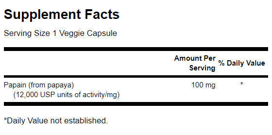 Papain Papaya Enzyme 100 mg - 90 capsule