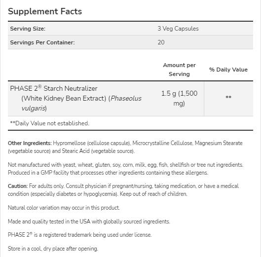 Faza 2® | Extract de fasole albă 500 mg - 120 capsule
