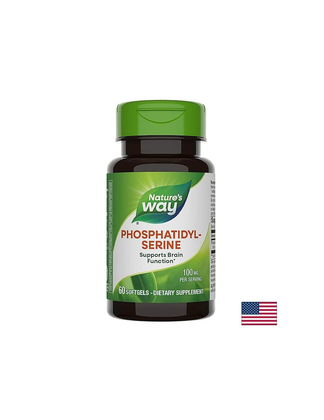 Phosphatidyl-Serine - Fosfatidil-serină - pentru sănătatea creierului - 100 mg, 60 capsule moale Nature's Way