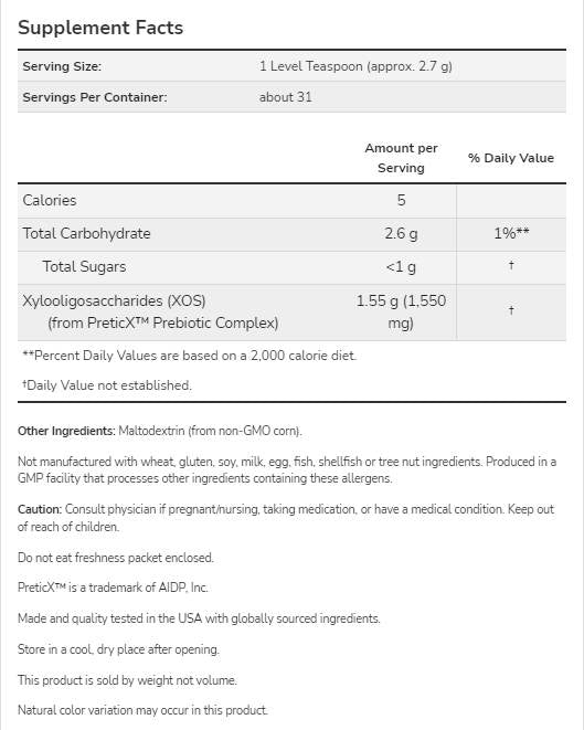 Pudră prebiotică Bifido Boost | Xilooligozaharide - 85 de grame