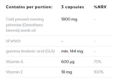 Ulei de primula 1800 mg | cu Vitamina A & E - 120 capsule de gel