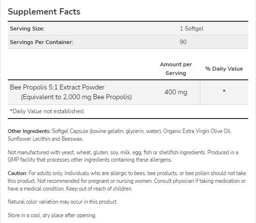 Extract Propolis 2000 5:1 - 90 capsule de gel