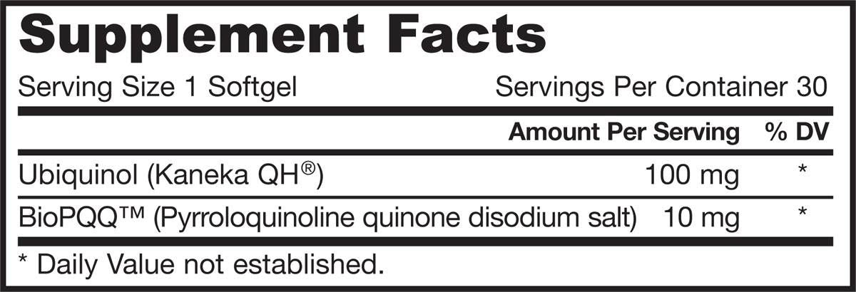 QH + PQQ (ubichinol + pirolochinolină chinonă) - 30 capsule de gel