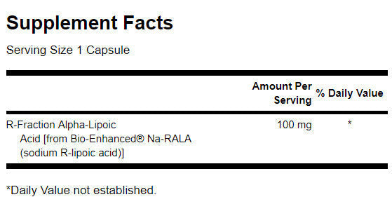 Acid alfa lipoic R-Fraction - Dubla putere 100 mg - 60 capsule