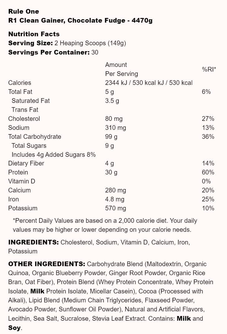 R1 Clean Gainer - 4470 grame