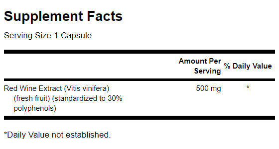 Extract de vin roșu 500 mg - 90 capsule