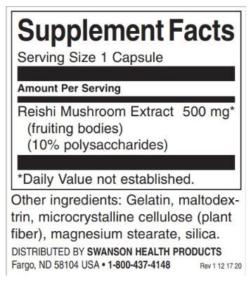 Extract de ciuperci Reishi 500 mg | Standardizat - 90 capsule