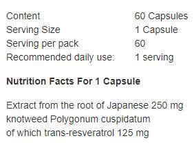 Resveratrol 125 mg - 60 capsule