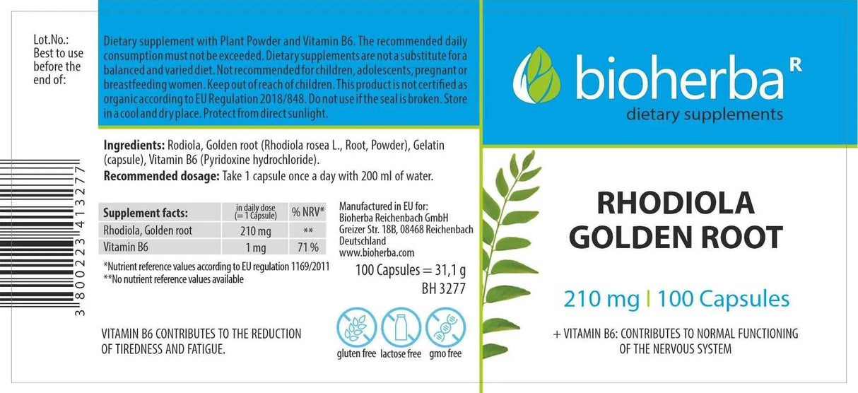 Rhodiola Golden Root 210 mg - 100 capsule