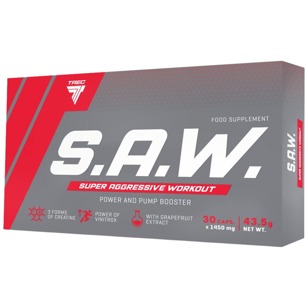 SAW capace | Pre-antrenament super agresiv - 30 capsule