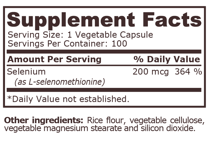 Pure Nutrition - SELENIUM 200 mcg - 100 capsule vegetale