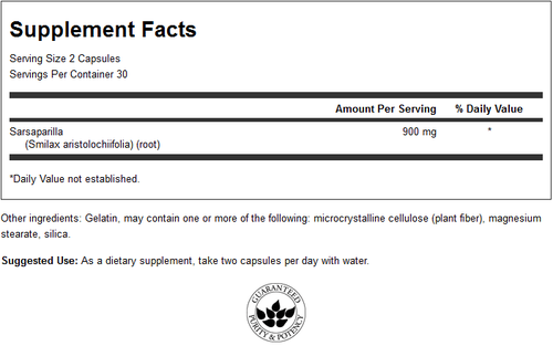 Rădăcină de sarsaparilla 450 mg - 60 capsule