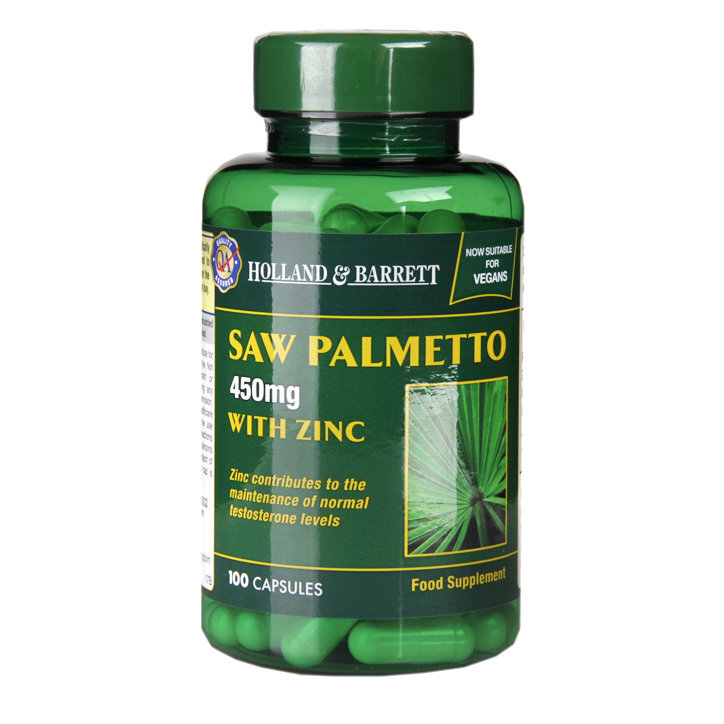 Saw Palmetto cu zinc (Saw Palmetto cu zinc) 100 capsule vegane HOLLAND & BARRETT