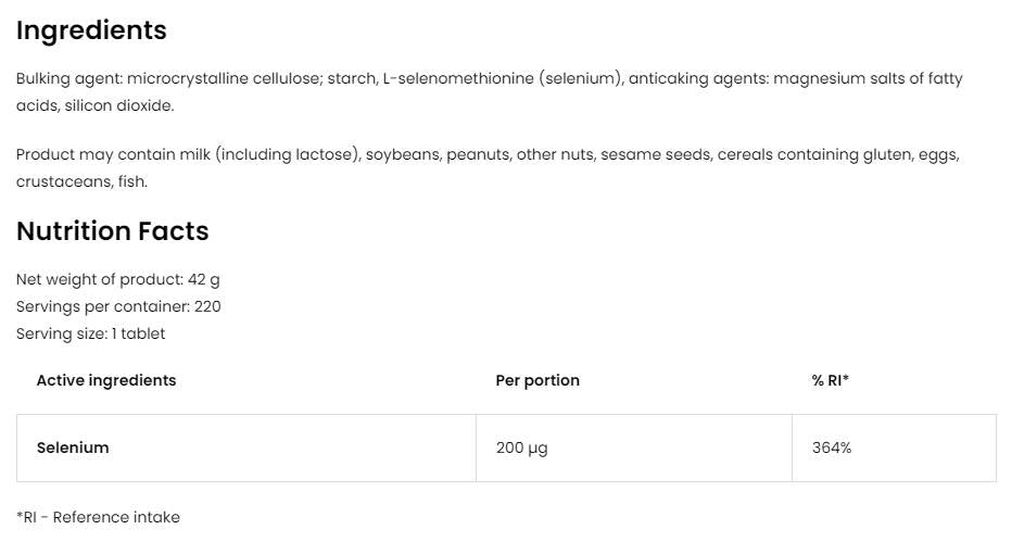 Seleniu 200 mcg 220 comprimate